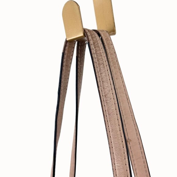 MICHAEL MICHAEL KORS JET SET PEBBLED BLACK TAN LEATHER TOTE BAG PURSE W/ CHARM - Picture 9 of 15